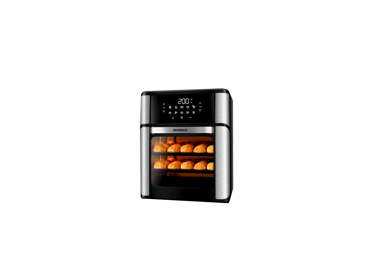Mondial Fritadeira Air Fryer Forno Oven 12L Preto/Inox 2000W (AFO-12L-BI)