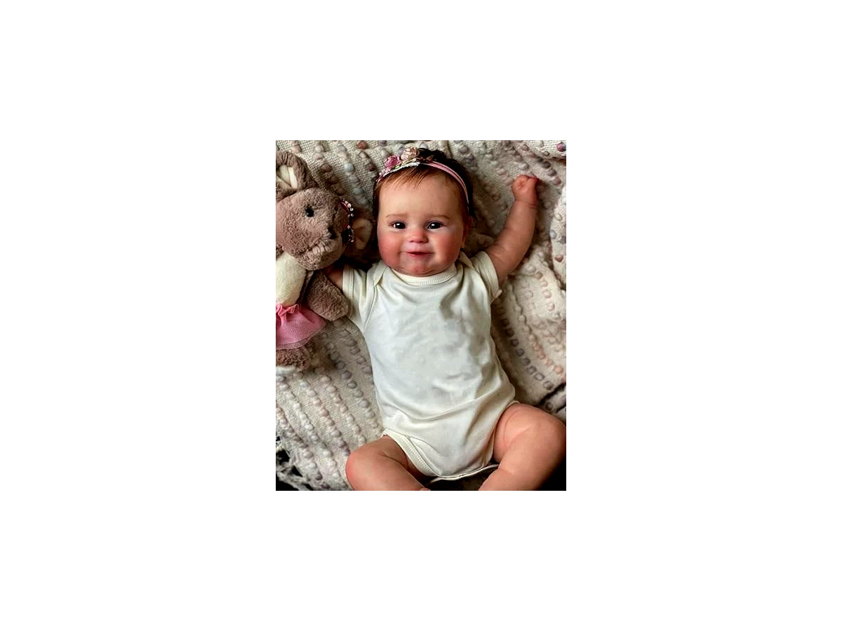 Brastoy Boneca Bebê Reborn Corpo de Silicone Menina Realista Olhos Castanhos 48cm