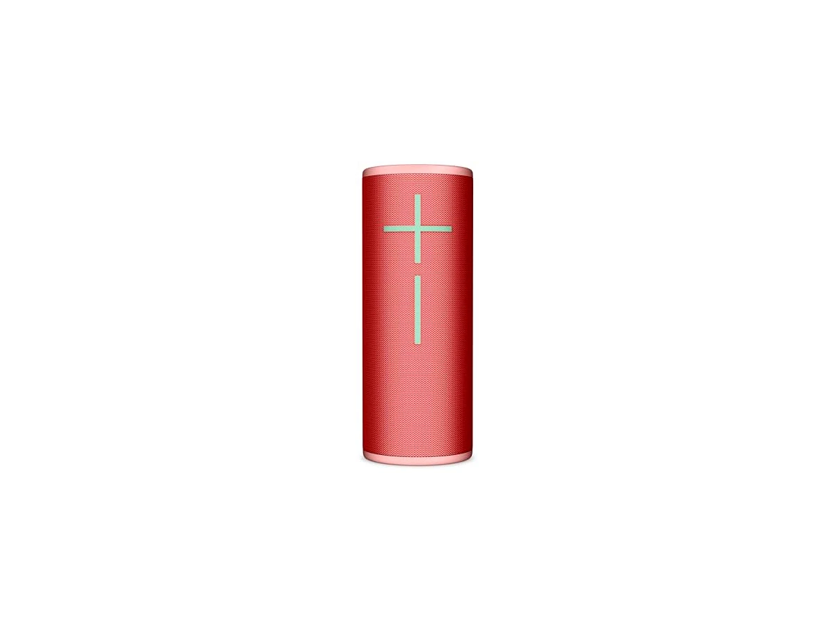 Ultimate Ears Alto-falante Bluetooth MEGABOOM 4 portátil à prova d'água, som de 360 graus, graves violentos, alcance de 45 metros, bateria de 20 horas, alto-falante flutuante - vermelho