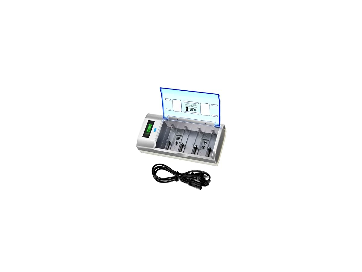 EBL Carregador de Bateria Inteligente para Baterias Recarregáveis Cd Aa Aaa 9V Ni-Mh Ni-Cd com Função de Descarga e Display Lcd