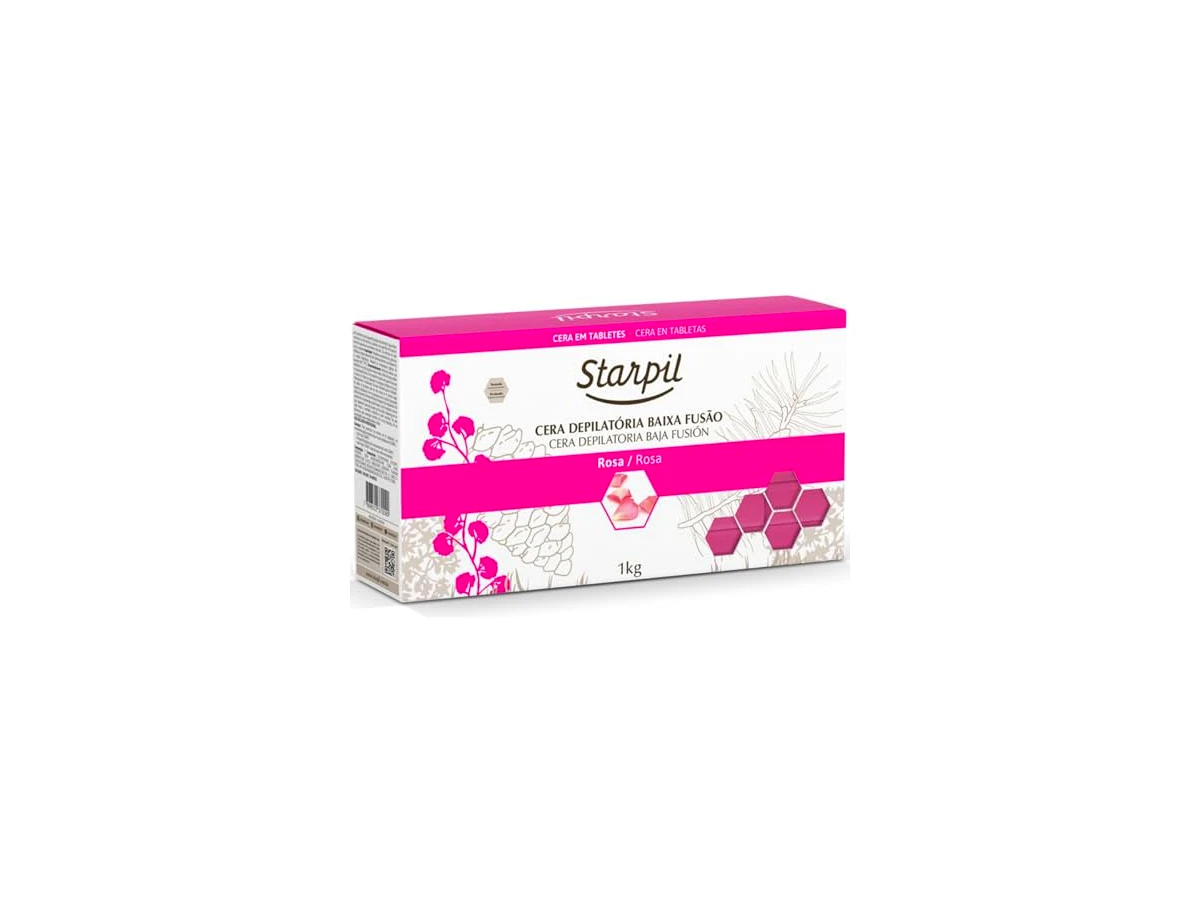 Cera Depilatória Quente em Pérolas Starpil Rosa Peles Sensíveis 1kg