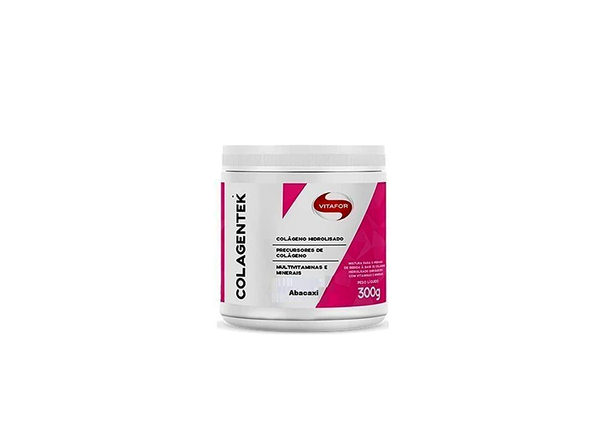 Vitafor Colagentek Peptídeos de Colágeno Sabor Abacaxi com Hortelã (Pote 300g)