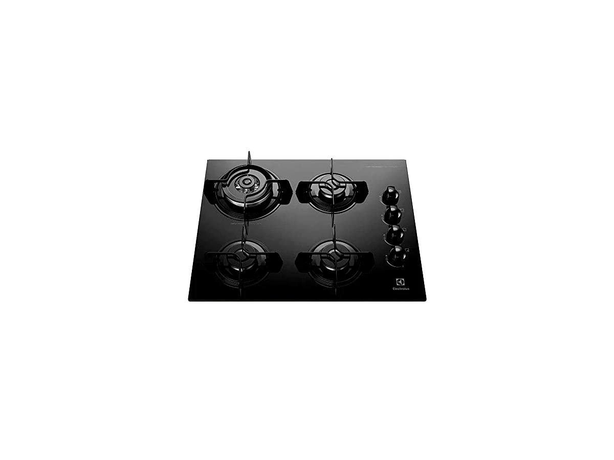 Cooktop a Gás 4 Bocas Electrolux KE4TP Tripla Chama com Mesa de Vidro Preto