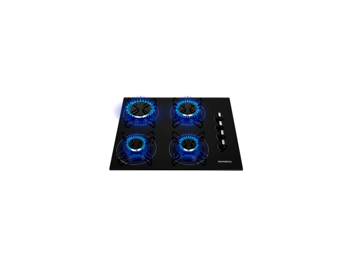 Mondial CTG-01_BIV — cooktop a gás com 4 bocas, preto/inox, bivolt; não confundir com CTG-02 ou CTG-03