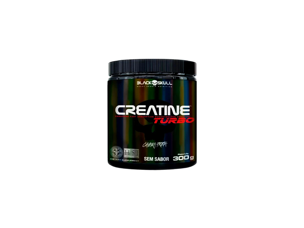Creatina Turbo Caveira Preta Pote 300g - Black Skull