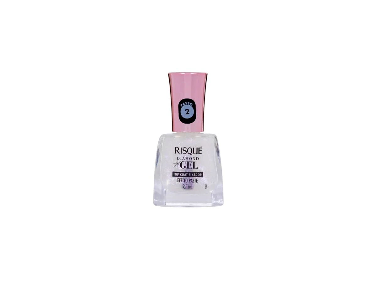 Top Coat Fixador Efeito Paetê Risqué Diamond Gel 9,5ml