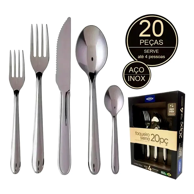 teste Faqueiro Brinox 20 Peças Siena