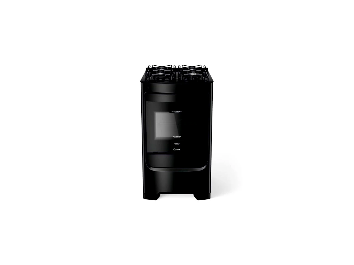 Fogão 4 Bocas Consul CFO4VBE Mesa de Vidro Acendimento Automático com Forno Cleartec