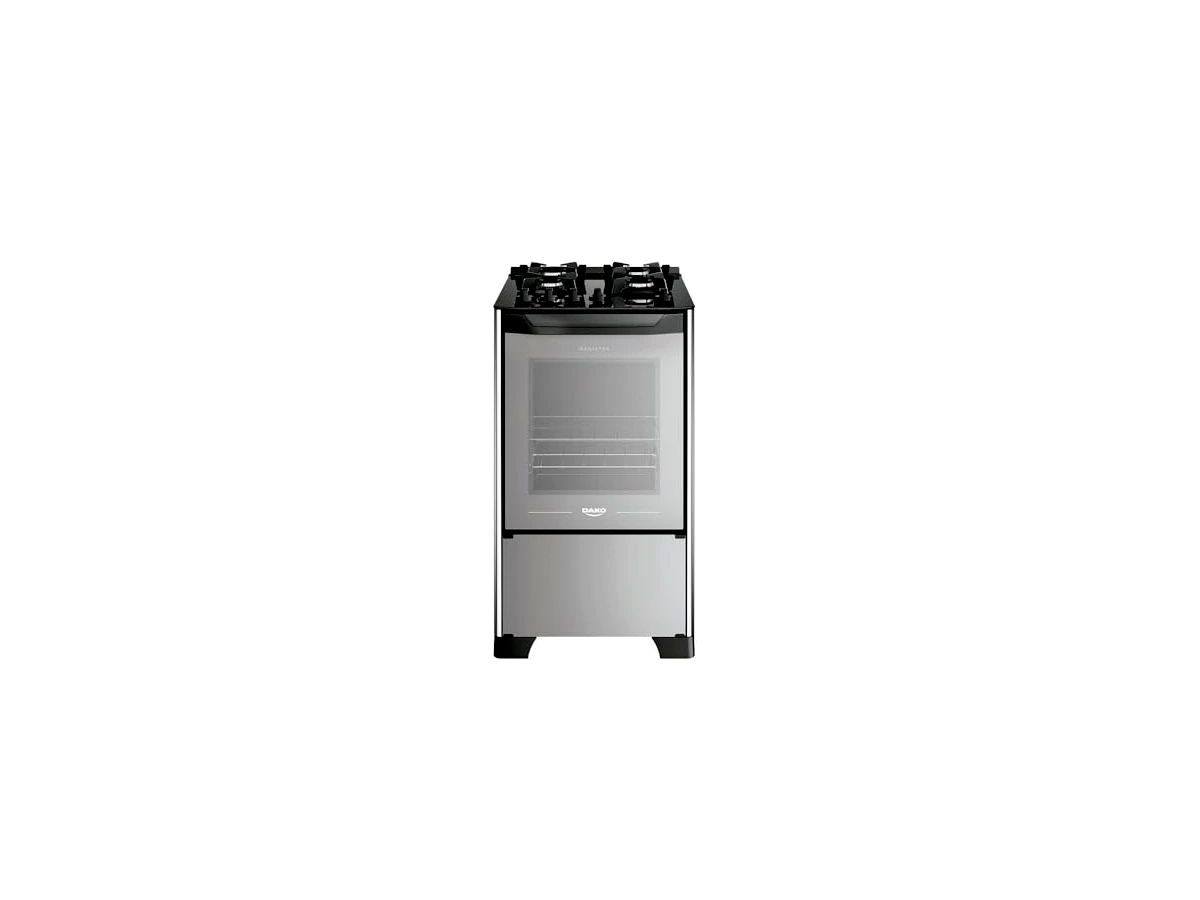 Fogão 4 Bocas Dako Magister Acendimento Automático, Mesa de Vidro e Forno Limpa Fácil