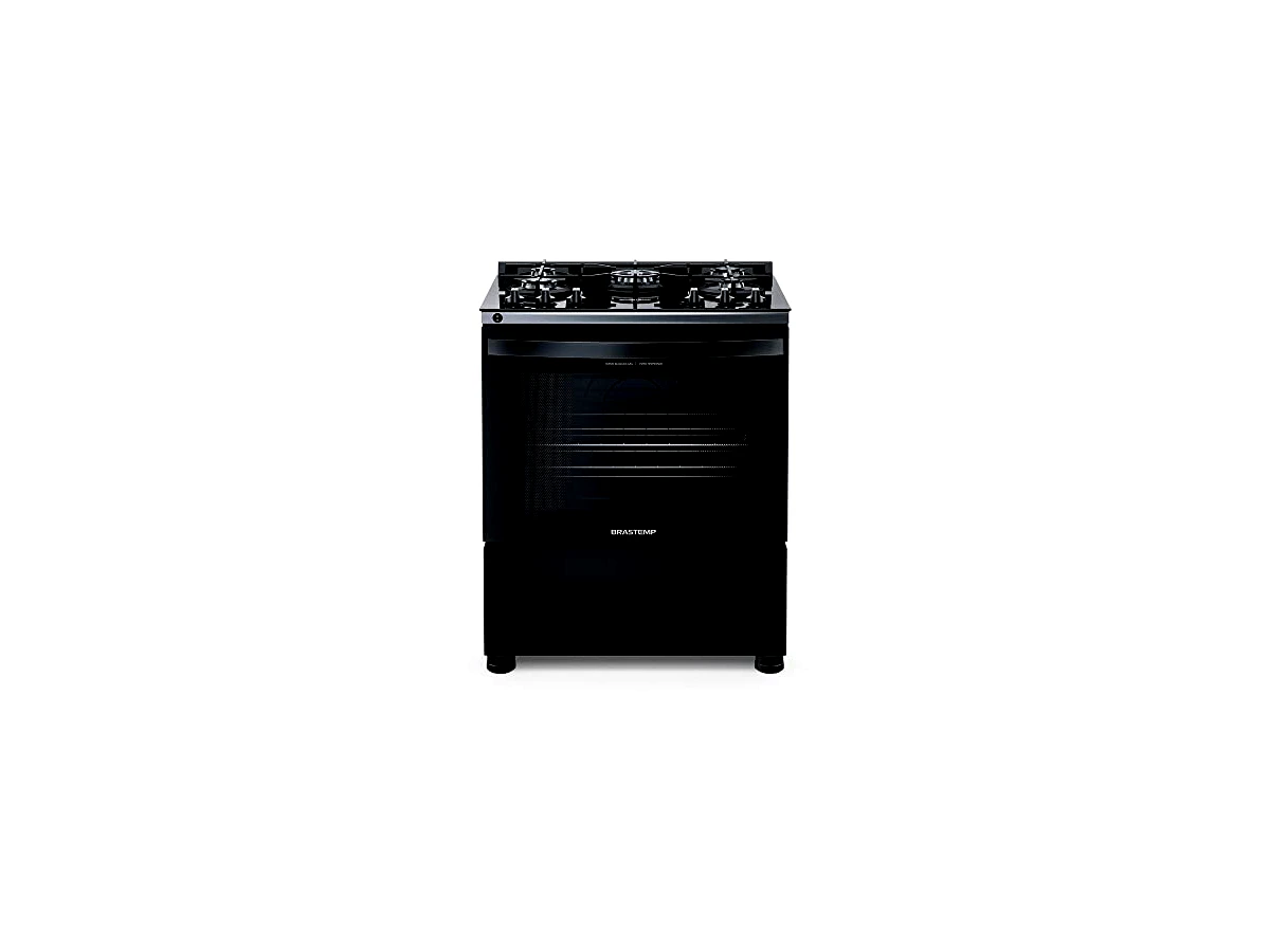 Fogão 5 Bocas Brastemp BFS5VCE com Mesa de Vidro, Turbo Chama e Acendimento Automático - Inox