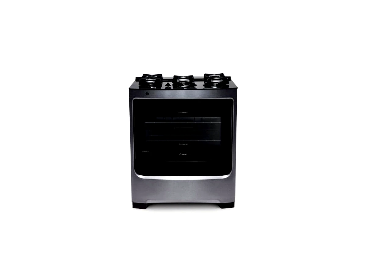 Fogão 5 Bocas Consul CFS5VAR com Mesa de Vidro e Grades de Ferro Fundido - Inox