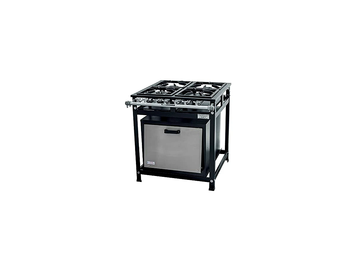 Fogão Industrial Cristal Aço 4 Bocas Baixa Pressão Perfil 5 com Forno de 87 Litros