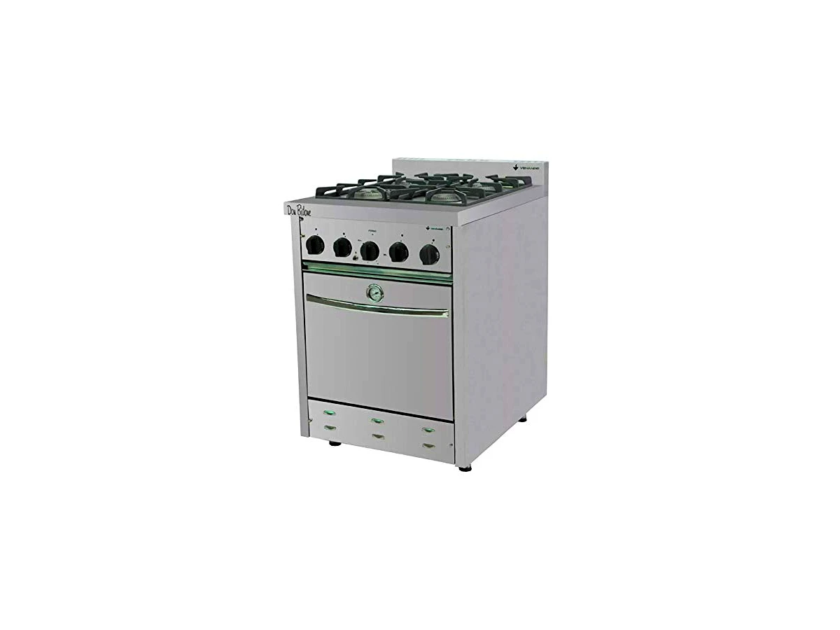 Fogão Industrial Venâncio Don Bidone 4 Bocas Baixa Pressão com Forno a Gás GLP FDB4F