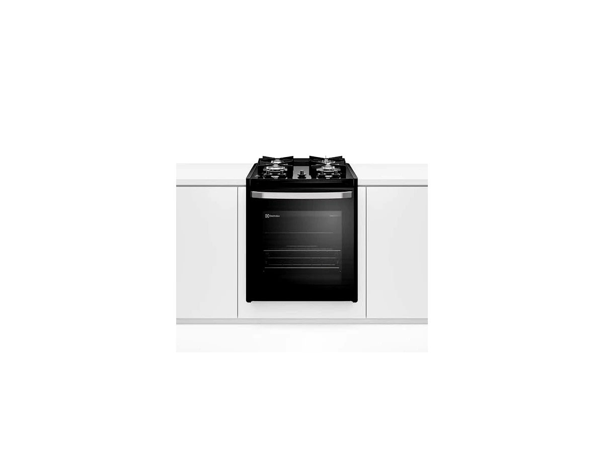 Fogão Electrolux 4 Bocas com Mesa de Vidro, VaporBake e Porta Full Glass Prata - Modelo FE4VP