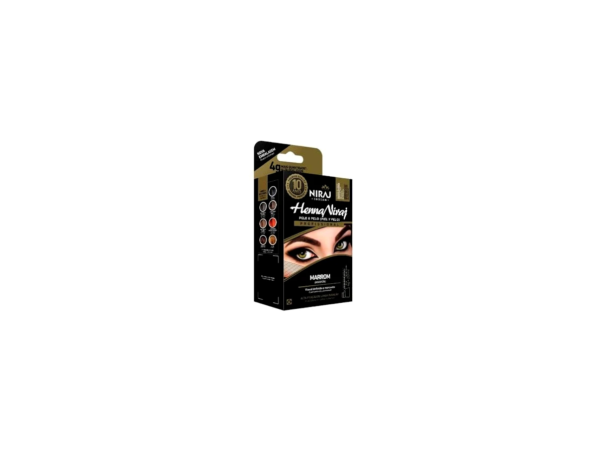 Henna para Sobrancelhas Niraj Indian Efeito Natural - Marrom