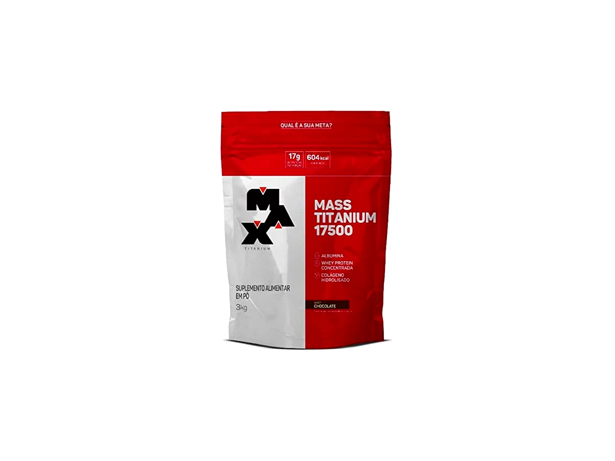 Mass Titanium 17500 Sabor Chocolate Refil 3kg - Max Titanium