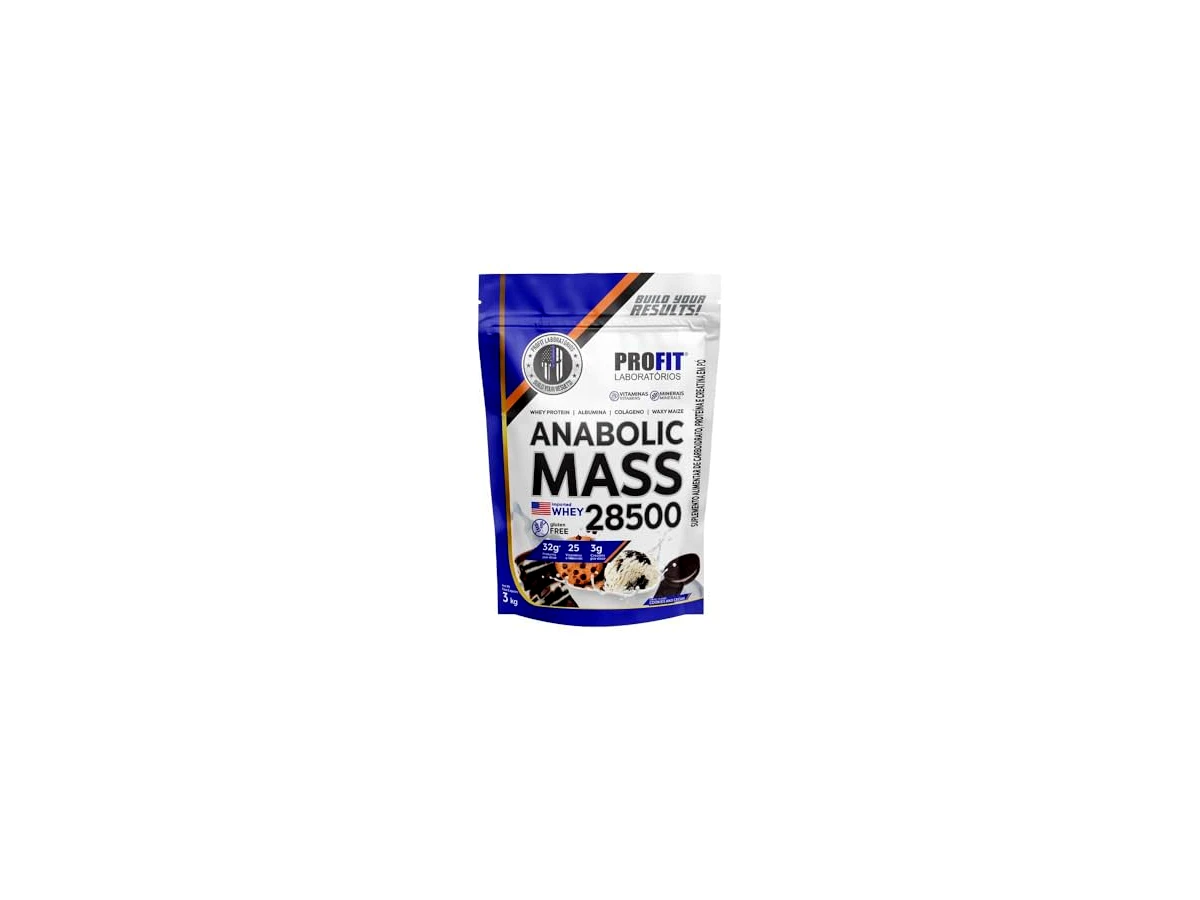 Suplemento Hipercalórico Profit Anabolic Mass 28500 Refil 3kg Sabor Cookies And Cream
