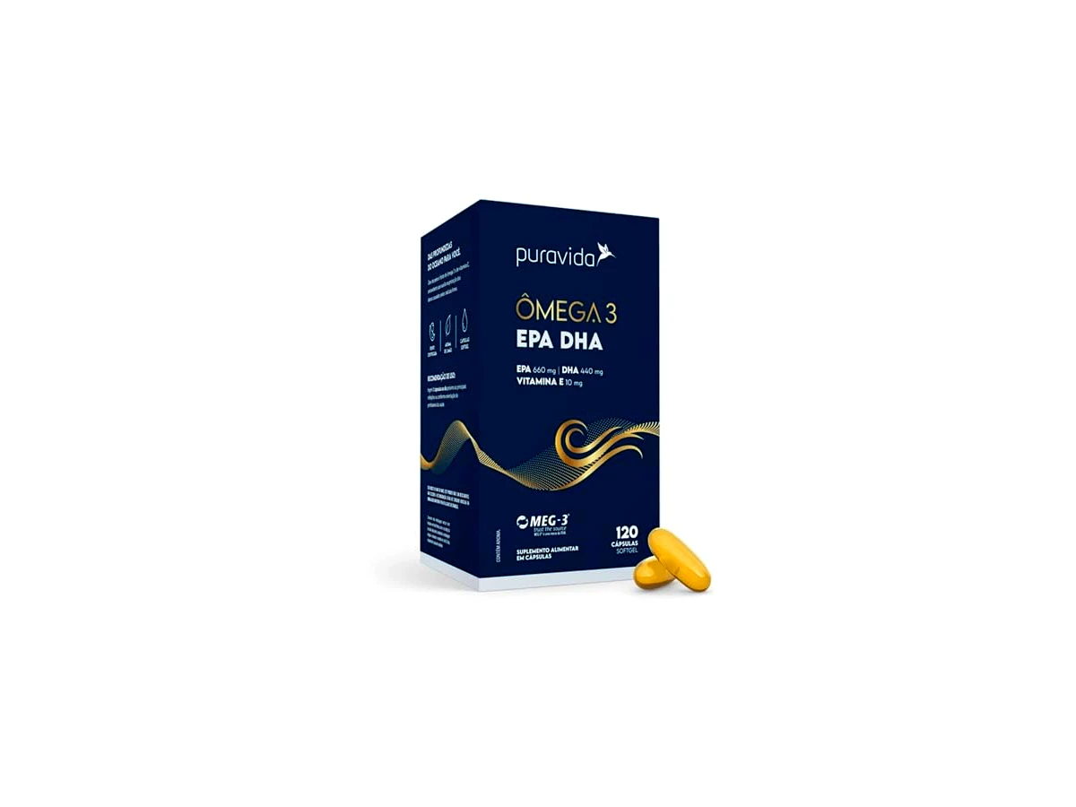 Ômega 3 EPA DHA BIG 120 Cápsulas - Puravida