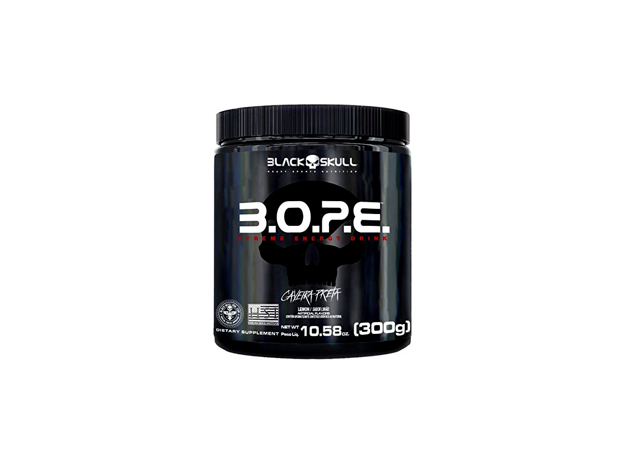 B.O.P.E Pré-Treino Pote 300g Sabor Limão - Black Skull