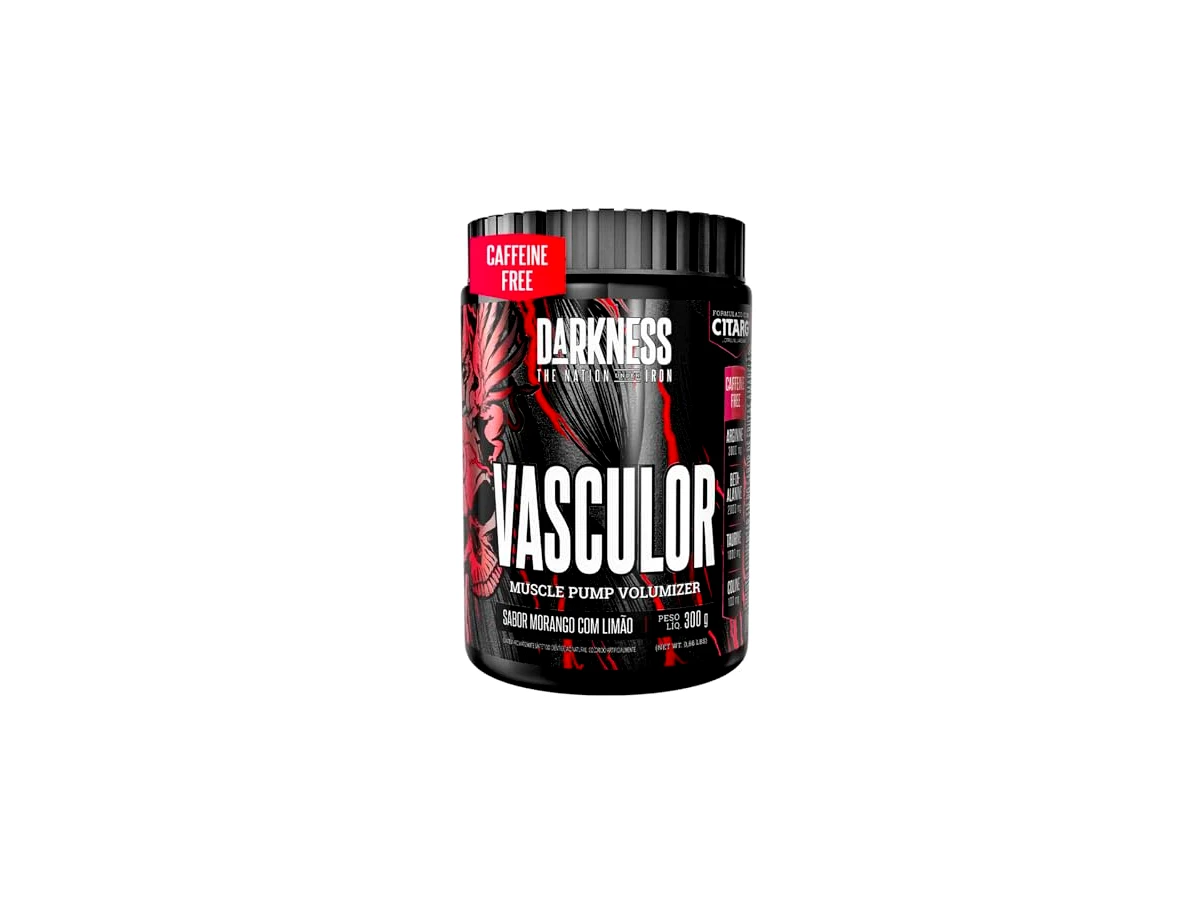 Pré-Treino Vasculor Darkness Caffeine Free Sabor Morango com Limão 300g - Integralmedica
