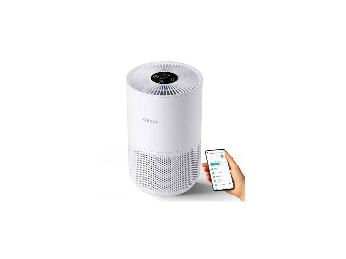 Xiaomi Purificador de ar Mi 4 compacto, verdadeiro sistema de filtro HEPA H13 de 3 estágios remove 99,97% dos poluentes tão pequenos quanto 0,3 mícrons, integração de casa inteligente, silencioso,
