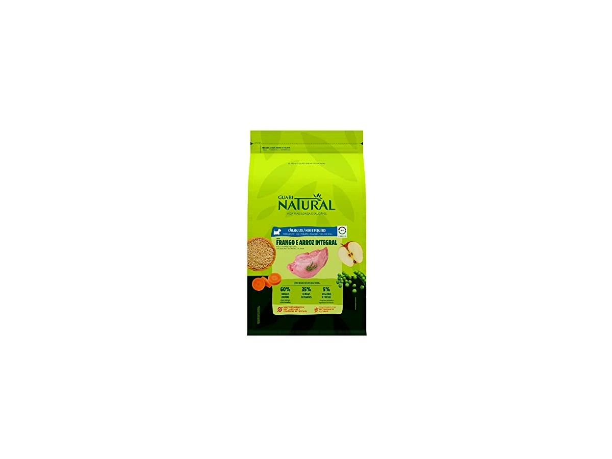 Ração Guabi Natural Cães Adultos Raças Mini e Pequenas Sabor Frango e Arroz Integral - 2,5kg