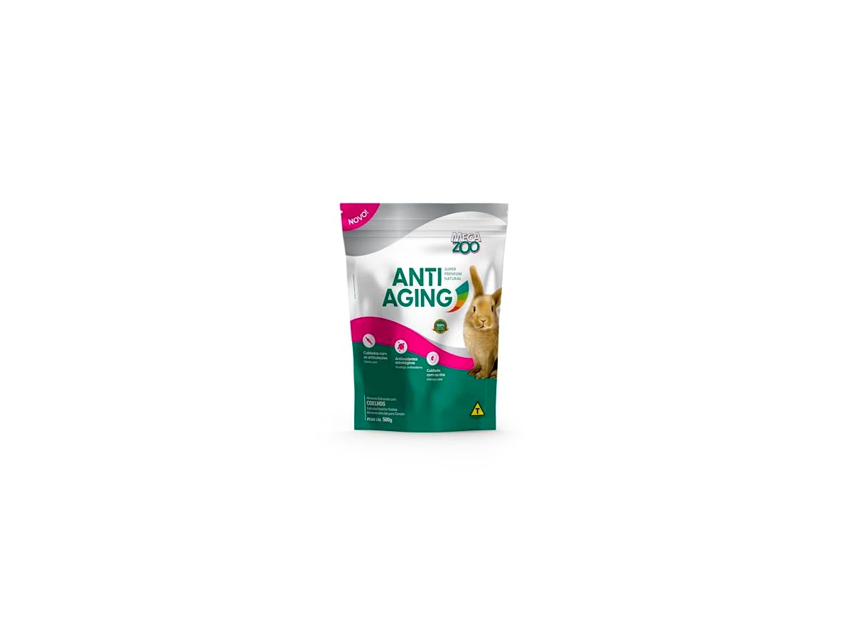 Ração Megazoo Super Premium Extrusada Anti-Aging para Coelhos - 500 g