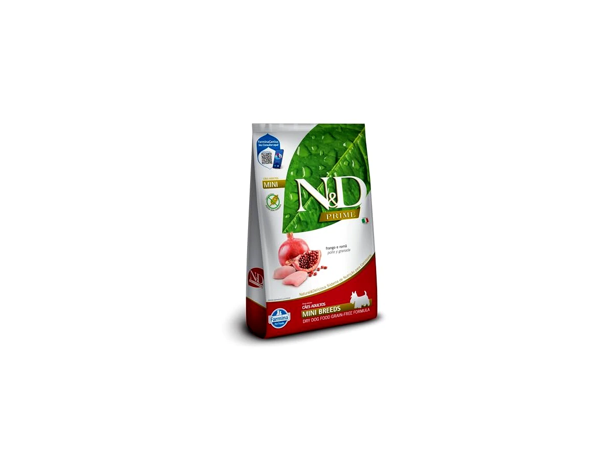 Ração Farmina N&D Prime Grain Free Frango e Romã para Cães Adultos de Raças Pequenas - 2,5kg