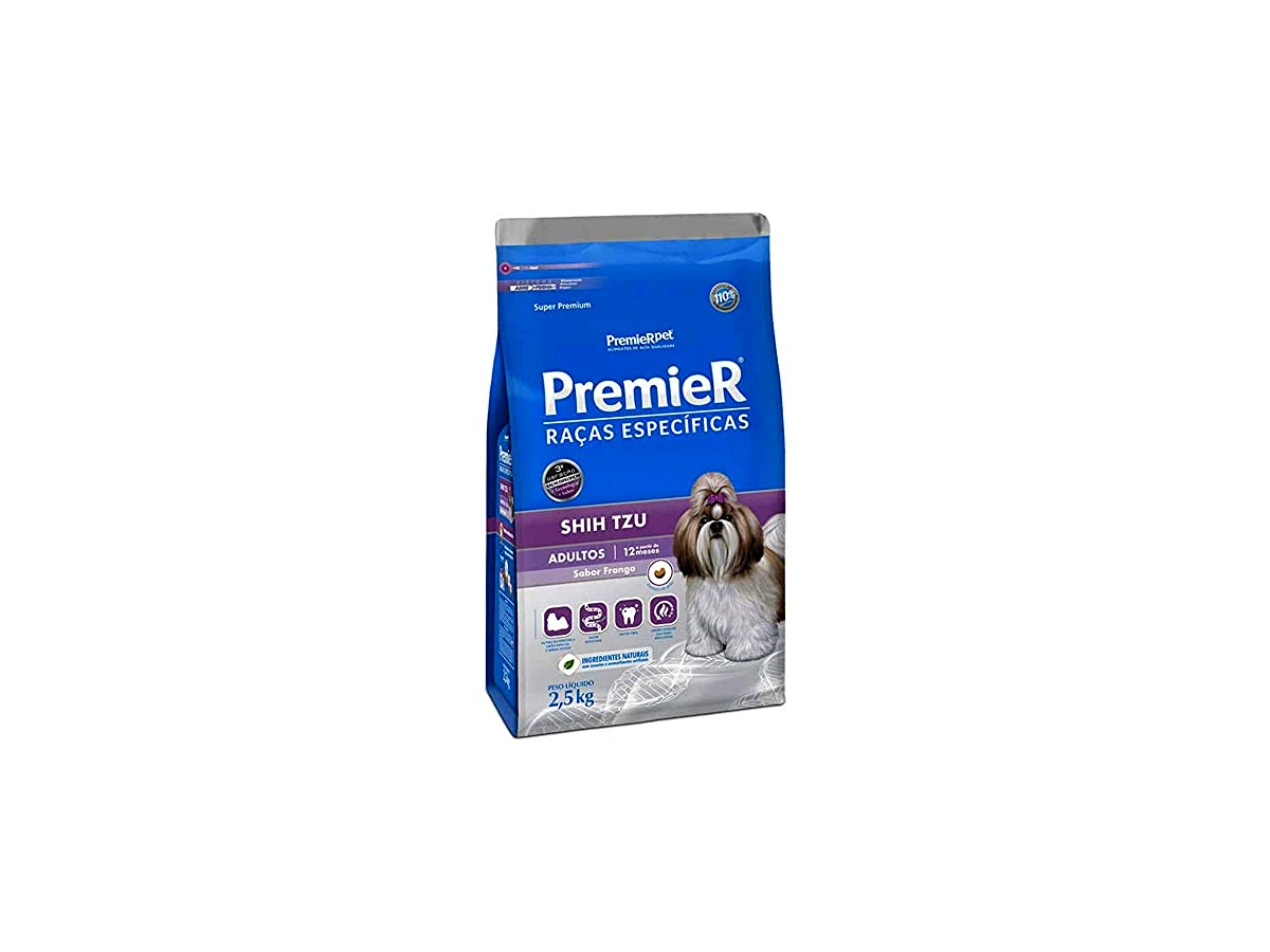 Ração PremieR Pet Raças Específicas Shih Tzu para Cães Adultos Sabor Frango e Salmão - 2,5kg