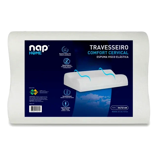 teste Travesseiro Nap Viscoelástico Cervical Comfort