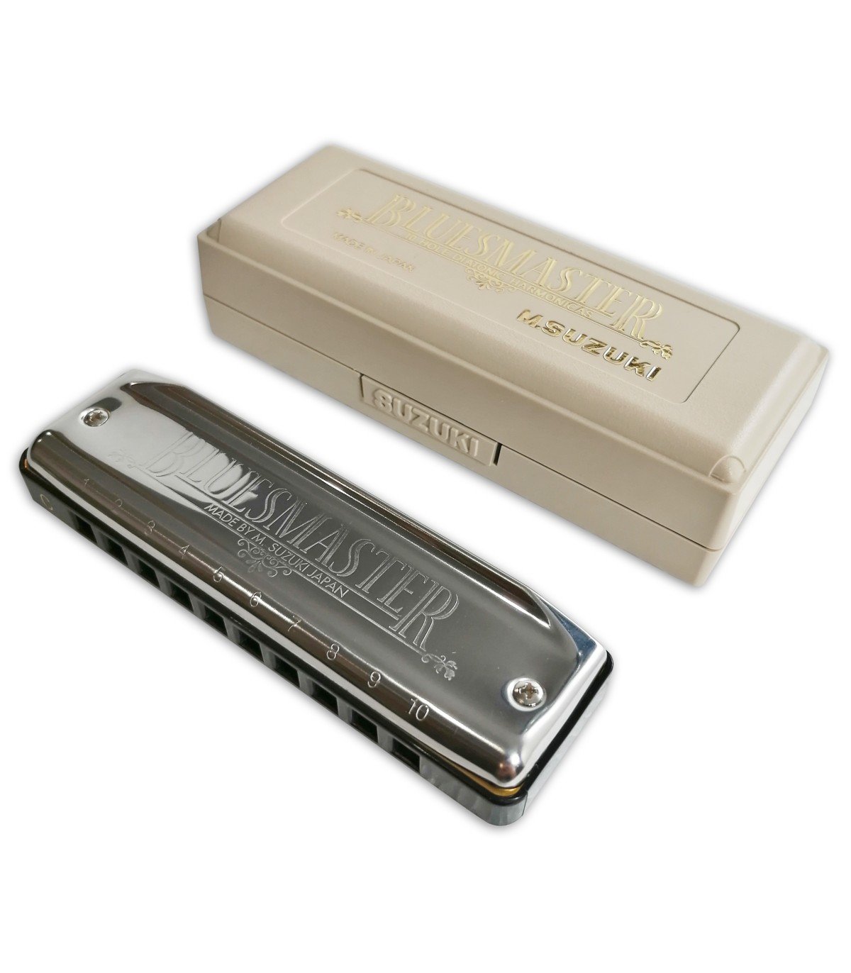 Gaita Diatonica Suzuki Bluesmaster em Do C com Palhetas de Fosforo Bronze